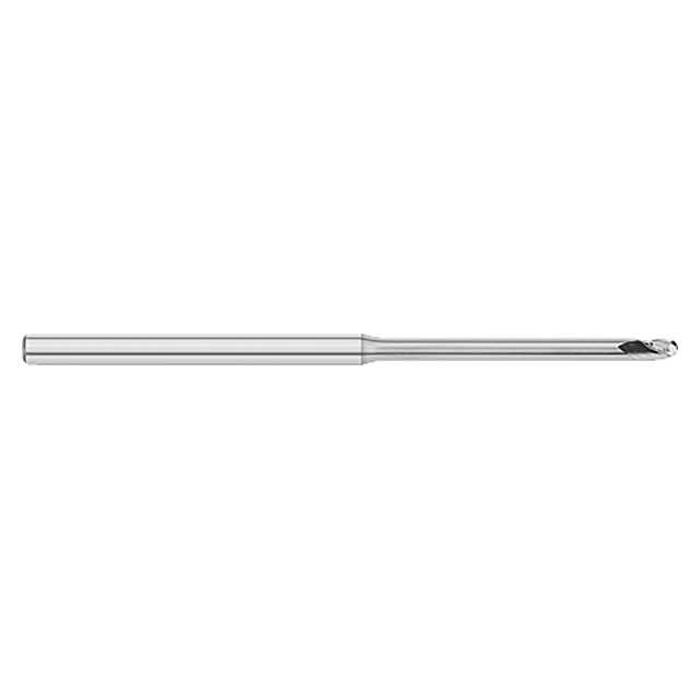 Titan USA TC55406 | 0.0100" Diameter x 0.1250" (1/8) Shank x 2.5000" (2-1/2) OAL x 0.0150" (1/64) LOC 3 Flute Uncoated Carbide Ball End Mill