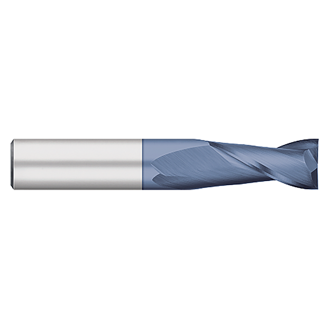 Titan USA TC10132 | 0.5000" (1/2) Diameter x 0.5000" (1/2) Shank x 1.0000" (1) LOC x 3.0000" (3) OAL 2 Flute ALTIN Coated Carbide Square End Mill