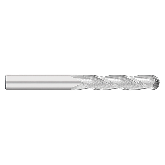 Titan USA TC18316 | 0.2500" (1/4) Diameter x 0.2500" (1/4) Shank x 1.5000" (1-1/2) LOC x 4.0000" (4) OAL 3 Flute Uncoated Carbide Ball End Mill