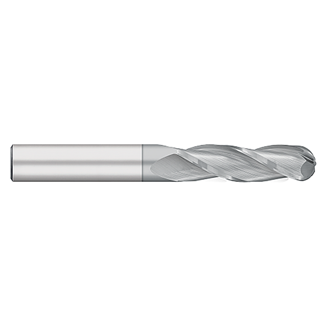Titan USA TC92464 | 1.0000" (1) Diameter x 1.0000" (1) Shank x 2.2500" (2-1/4) LOC x 5.0000" (5) OAL 3 Flute TICN Coated Carbide Ball End Mill