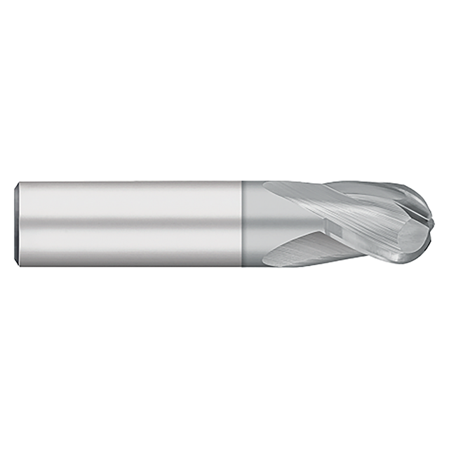 Titan USA TC92048 | 0.7500" (3/4) Diameter x 0.7500" (3/4) Shank x 1.0000" (1) LOC x 3.0000" (3) OAL 3 Flute TICN Coated Carbide Ball End Mill