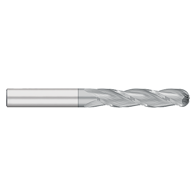 Titan USA TC99166 | 1.0000" (1) Diameter x 1.0000" (1) Shank x 4.0000" (4) LOC x 7.0000" (7) OAL 3 Flute TICN Coated Carbide Ball End Mill