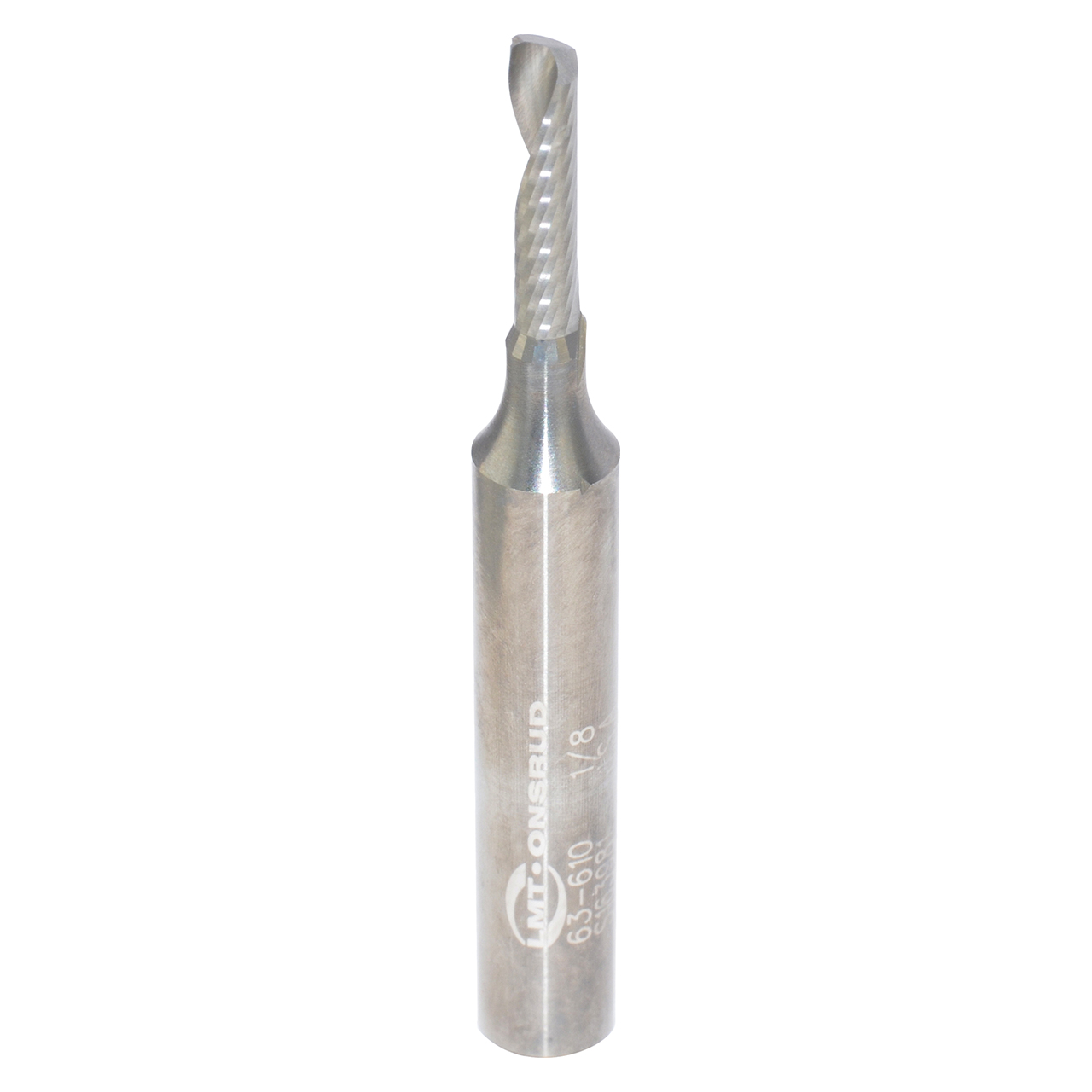 Onsrud 63-610 | 0.125" Diameter x 0.250" Shank x 0.500" LOC x 2.000" OAL Single Flute Solid Carbide Spiral Router Bit