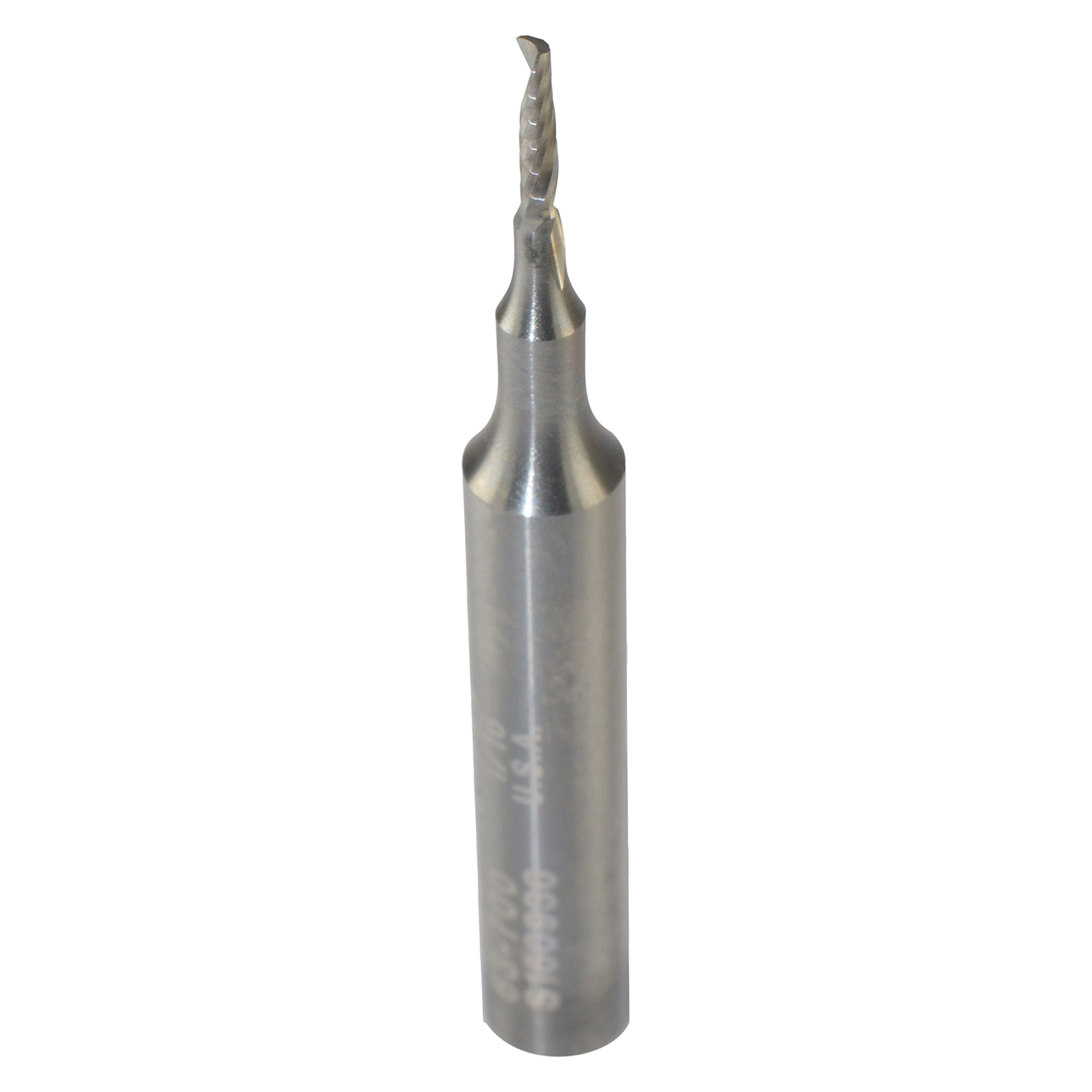 Onsrud 63-700 | 0.063" Diameter x 0.250" Shank x 0.250" LOC x 2.000" OAL Single Flute Solid Carbide Spiral Router Bit