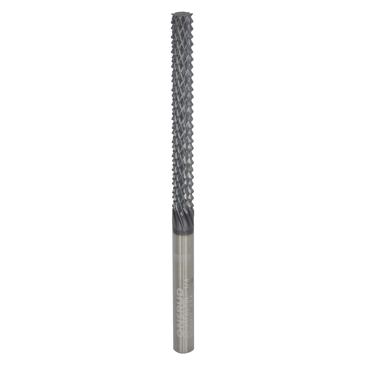 Onsrud 66-941ALTIN | 0.500" Diameter x 0.500" Shank x 2.125" LOC x 4.000" OAL Multi-Flute Solid Carbide Diamond Pattern Router Bit with No Point