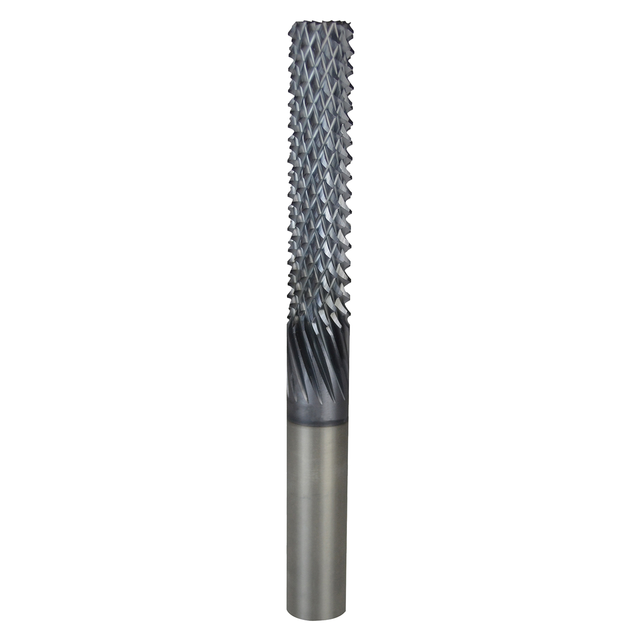 Onsrud 66-976ALTIN | 6.000" Diameter x 6.000" Shank x 19.000" LOC x 75.000" OAL Multi-Flute Solid Carbide Diamond Pattern Router Bit with Burr Point