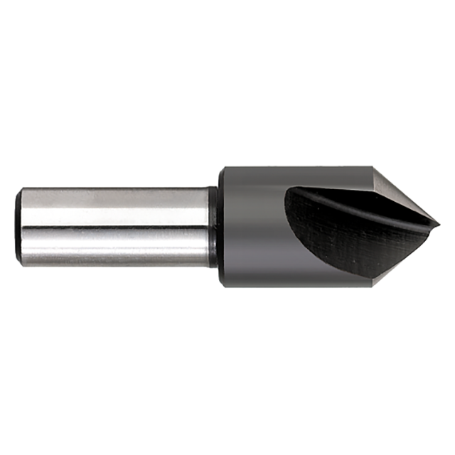 Titan USA CD50504 | 0.7500" (3/4) Diameter x 0.5000" (1/2) Shank x 2.6563" OAL 60 Degree Included Angle Single Flute Uncoated High Speed Steel Countersink