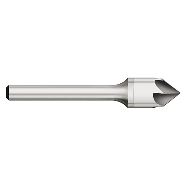 Titan USA CS36664 | 1.0000" (1) Diameter x 0.5000" (1/2) Shank x 3.0000" (3) OAL 60 Degree Included Angle 6 Flute Uncoated Carbide Countersink