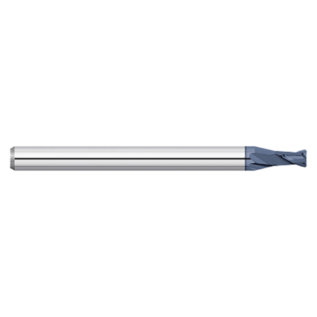 Titan USA TC50351 | 0.0600" Diameter x 0.1250" (1/8) Shank x 0.0900" LOC x 1.5000" (1-1/2) OAL x 0.0100" Radius 2 Flute AlTiN Coated Carbide Corner Radius End Mill