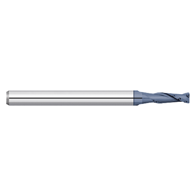 Titan USA TC50952 | 0.075" Diameter x 0.125" Shank x 0.225" LOC x 1.500" OAL x 0.010" Radius x 30 Degree Helix Angle 2 Flute ALTIN Coated Carbide Corner Radius End Mill