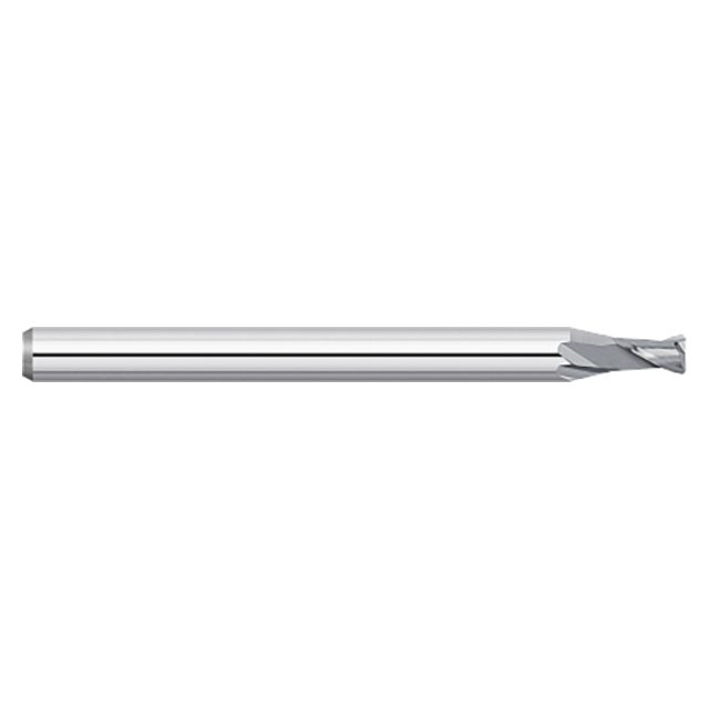 Titan USA TC50102 | 0.0250" Diameter x 0.1250" (1/8) Shank x 0.0380" LOC x 1.5000" (1-1/2) OAL x 0.0050" Radius 2 Flute Uncoated Carbide Corner Radius End Mill