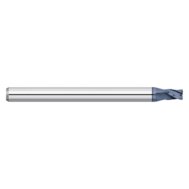 Titan USA TC50416 | 0.0310" (1/32) Diameter x 0.1250" (1/8) Shank x 0.0470" (3/64) LOC x 1.5000" (1-1/2) OAL x 0.0100" Radius 4 Flute AlTiN Coated Carbide Corner Radius End Mill