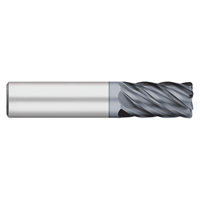 Titan USA TC64432 | 0.5000" (1/2) Diameter x 0.5000" (1/2) Shank x 0.6250" (5/8) LOC x 2.5000" (2-1/2) OAL x 0.0300" Radius 6 Flute AlCrO-MAX Coated Carbide Corner Radius End Mill