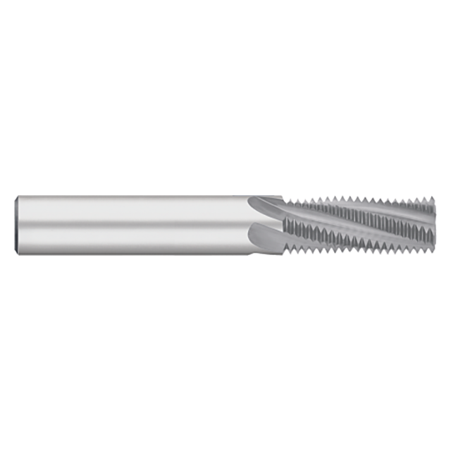 Titan USA TC84102 | 1/8"-27 Thread x 0.3100" Diameter x 0.3125" (5/16) Shank x 0.4370" (7/16) LOC x 2.5000" (2-1/2) OAL 4 Flute Uncoated Carbide Helical Flute Thread Mill