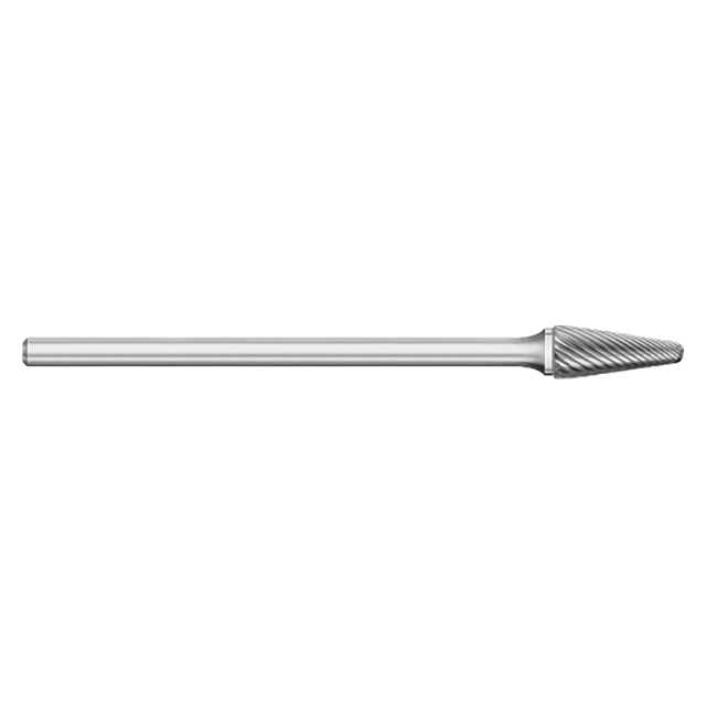 Titan USA TB19586 | 0.2500" (1/4) Diameter x 0.2500" (1/4) Shank x 0.6250" (5/8) LOC x 6.6250" (6-5/8) OAL 14 Degree Included Angle Uncoated Carbide Burr