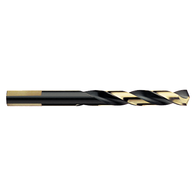 Titan USA CD45528 | 0.4375" (7/16) Diameter x 0.4375" (7/16) Shank x 2.9375" (2-15/16) Flute Length x 4.5000" (4-1/2) OAL 2 Flute Black & Gold Oxide Coated High Speed Steel Maintenance Drill Bit