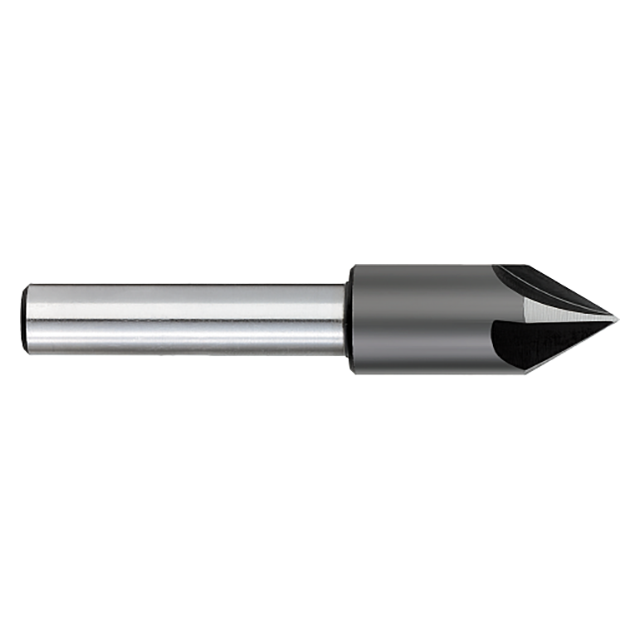 Titan USA CD52264 | 1.0000" (1) Diameter x 0.5000" (1/2) Shank x 4.3750" (4-3/8) OAL 82 Degree Included Angle 4 Flute Uncoated High Speed Steel Countersink