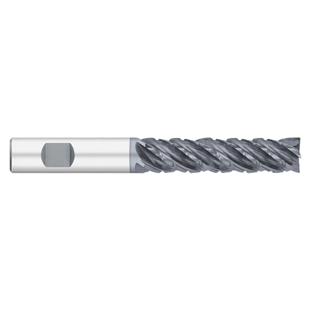 Titan USA TC13293 | 0.5000" (1/2) Diameter x 0.5000" (1/2) Shank x 1.5000" (1-1/2) LOC x 4.0000" (4) OAL 5 Flute AlCrO-MAX Coated Carbide Square End Mill