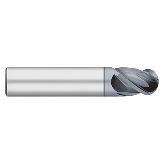 Titan USA TC25512 | 0.7500" (3/4) Diameter x 0.7500" (3/4) Shank x 1.0000" (1) LOC x 3.0000" (3) OAL 4 Flute AlCrO-MAX Coated Carbide Ball End Mill