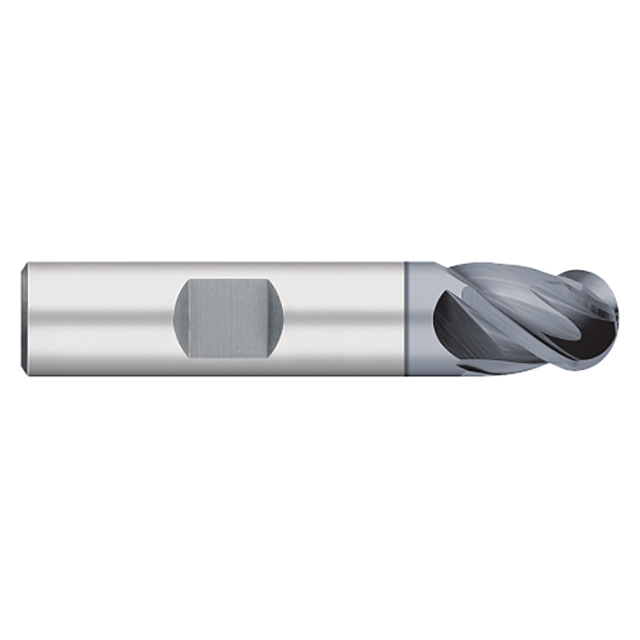 Titan USA TC25514 | 0.5000" (1/2) Diameter x 0.5000" (1/2) Shank x 0.6250" (5/8) LOC x 2.5000" (2-1/2) OAL 4 Flute AlCrO-MAX Coated Carbide Ball End Mill