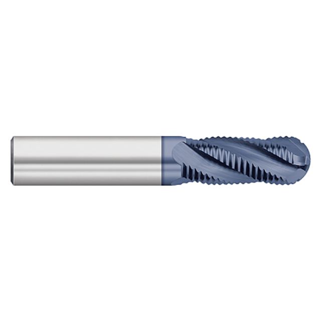 Titan USA TC29933 | 0.5000" (1/2) Diameter x 0.5000" (1/2) Shank x 2.0000" (2) LOC x 4.0000" (4) OAL 4 Flute ALTIN Coated Carbide Roughing End Mill