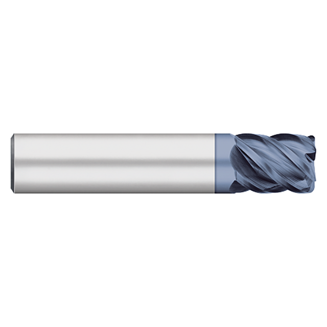 Titan USA TC61724 | 0.3750" (3/8) Diameter x 0.3750" (3/8) Shank x 0.6250" (5/8) LOC x 2.0000" (2) OAL 0.0200" Radius 5 Flute ALTIN Coated Carbide Corner Radius End Mill