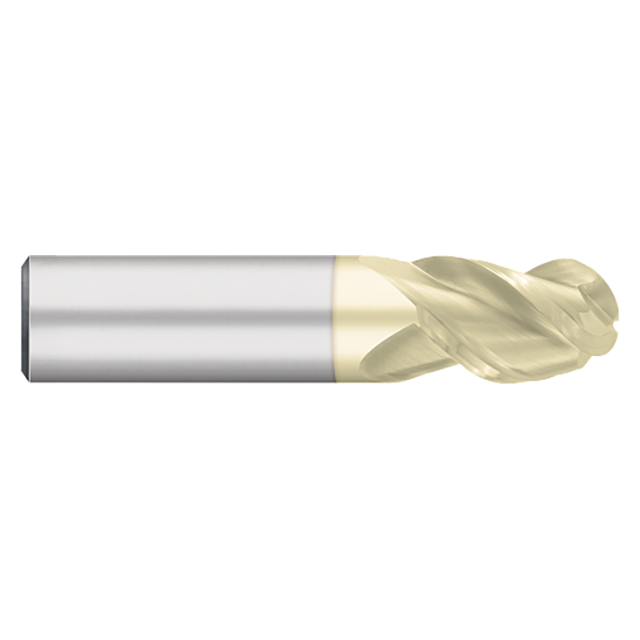Titan USA TC63123 | 1.0000" (1) Diameter x 1.0000" (1) Shank x 1.7500" (1-3/4) LOC x 4.0000" (4) OAL 3 Flute Uncoated Carbide Ball End Mill