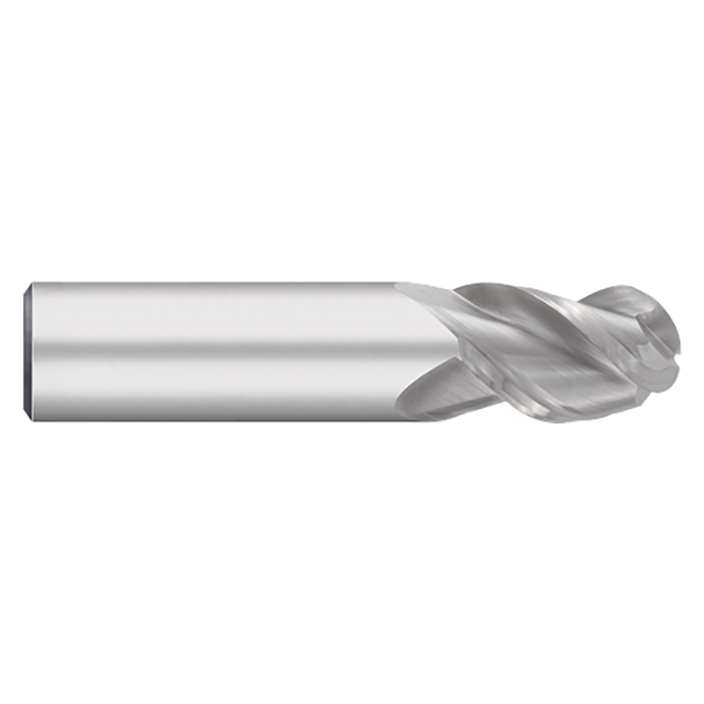 Titan USA TC63152 | 0.7500" (3/4) Diameter x 0.7500" (3/4) Shank x 1.7500" (1-3/4) LOC x 4.0000" (4) OAL 3 Flute ZRN Coated Carbide Ball End Mill