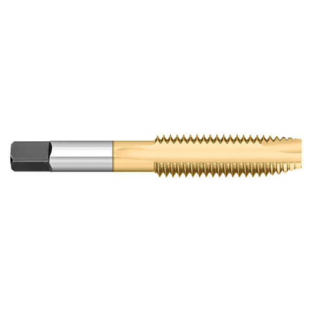 Titan USA TT93220TIN | M3.5 X 0.6 Thread x 0.1410" Shank x 0.6875" (11/16) LOC x 2.0000" (2) OAL 2 Flute TIN Coated High Speed Steel Spiral Point Tap