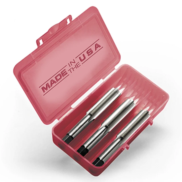 Titan USA TT93104 | M4 X 0.7 Thread x 0.1680" Shank x 0.7500" (3/4) LOC x 2.1250" (2-1/8) OAL 4 Flute Uncoated High Speed Steel Tap Set