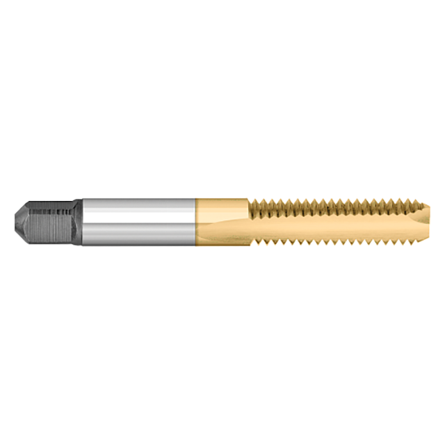 Titan USA TT92244 | #12-24 Thread x 0.2200" Shank x 0.9375" (15/16) LOC x 2.3750" (2-3/8) OAL 2 Flute TIN Coated High Speed Steel Spiral Point Tap
