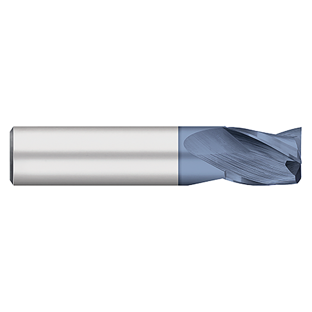 Titan USA TC11408 | 0.1250" (1/8) Diameter 0.1250" (1/8) Shank x 1.5000" (1-1/2) OAL x 0.2500" (1/4) LOC 3 Flute ALTIN Coated Carbide Square End Mill
