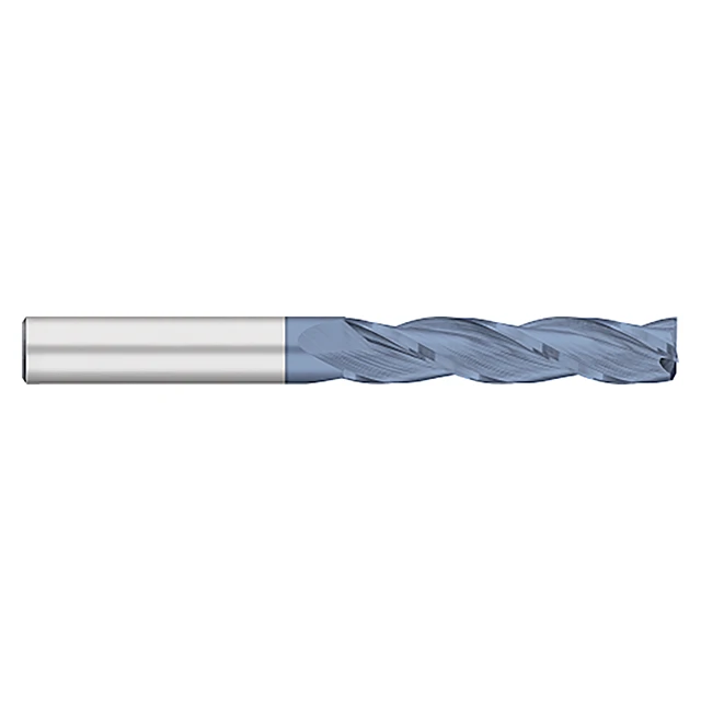Titan USA TC17425 | 0.3750" (3/8) Diameter 0.3750" (3/8) Shank x 6.0000" (6) OAL x 1.5000" (1-1/2) LOC 3 Flute ALTIN Coated Carbide Square End Mill