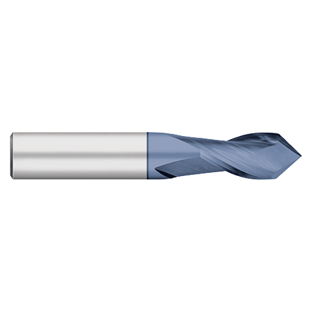 Titan USA TC32206 | 0.0938" Diameter x 0.1250" (1/8) Shank x 1.5000" (1-1/2) OAL x 90 Degree Point Angle 2 Flute ALTIN Coated Carbide Drill Mill