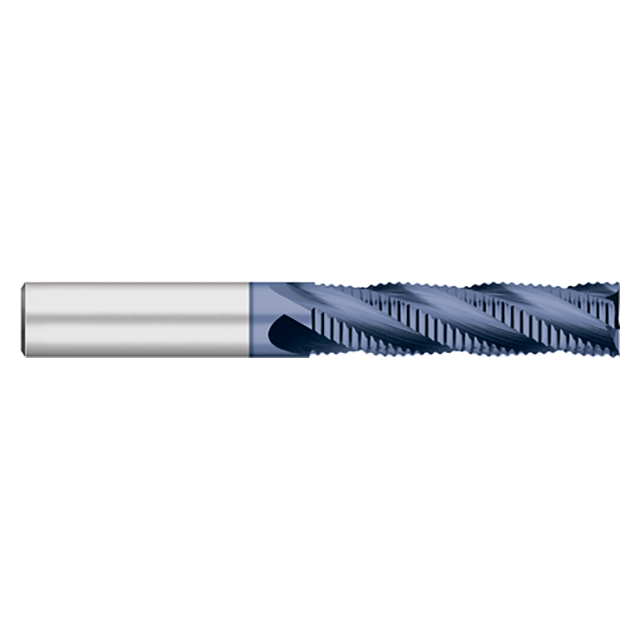 Titan USA TC29642 | 0.6250" (5/8) Diameter x 0.6250" (5/8) Shank x 6.0000" (6) OAL x 3.0000" (3) LOC 4 Flute ALTIN Coated Carbide Roughing End Mill