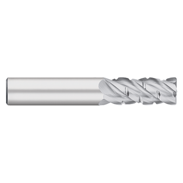 Titan USA TC29748 | 0.7500" (3/4) Diameter x 0.7500" (3/4) Shank x 4.0000" (4) OAL x 0.0400" Radius 4 Flute Uncoated Carbide Roughing End Mill