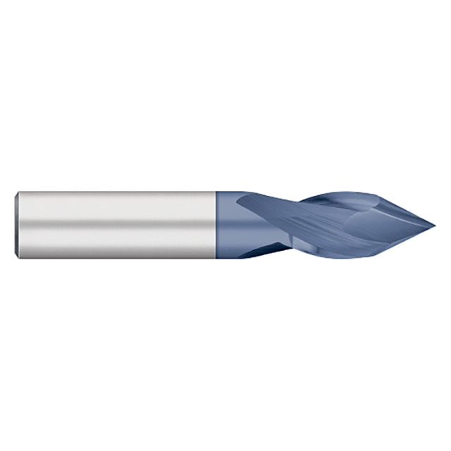 Titan USA TC31816 | 0.2500" (1/4) Diameter x 0.2500" (1/4) Shank x 2.5000" (2-1/2) OAL x 60 Degree Point Angle 2 Flute ALTIN Coated Carbide Drill Mill