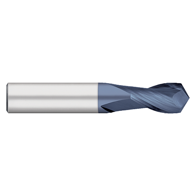 Titan USA TC31916 | 0.2500" (1/4) Diameter x 0.2500" (1/4) Shank x 2.5000" (2-1/2) OAL x 120 Degree Point Angle 2 Flute ALTIN Coated Carbide Drill Mill