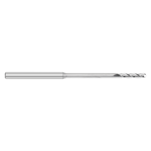 Titan USA TC52798 | 0.0450" Diameter x 0.1250" (1/8) Shank x 2.5000" (2-1/2) OAL x 0.2250" LOC 3 Flute Uncoated Carbide Ball End Mill