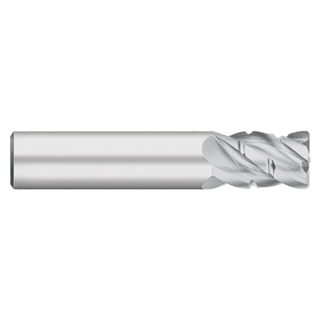 Titan USA TC29777 | 0.5000" (1/2) Diameter x 0.5000" (1/2) Shank x 4.0000" (4) OAL x 0.0300" Radius 4 Flute Uncoated Carbide Roughing End Mill