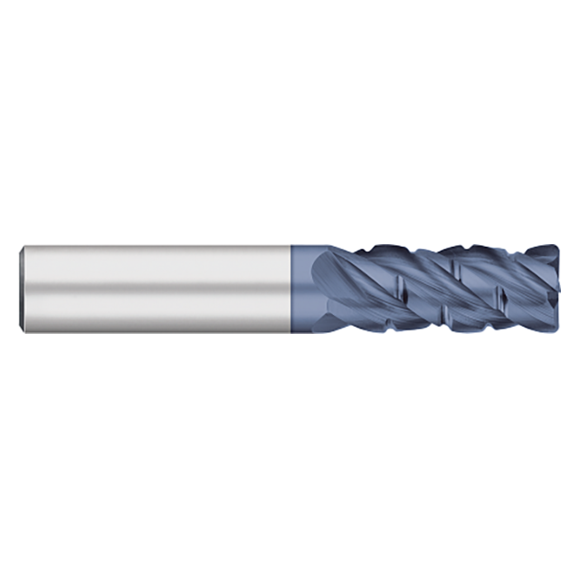 Titan USA TC29848 | 0.7500" (3/4) Diameter x 0.7500" (3/4) Shank x 4.0000" (4) OAL x 0.0400" Radius 4 Flute ALTIN Coated Carbide Roughing End Mill