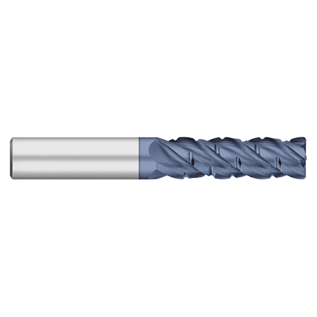 Titan USA TC29876 | 0.5000" (1/2) Diameter x 0.5000" (1/2) Shank x 4.0000" (4) OAL x 0.0300" Radius 4 Flute ALTIN Coated Carbide Roughing End Mill