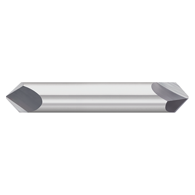Titan USA TC87906 | 0.3750" (3/8) Diameter x 0.3750" (3/8) Shank x 2.5000" (2-1/2) OAL x 100 Degree Include Angle 2 Flute Uncoated Carbide Chamfer Mill