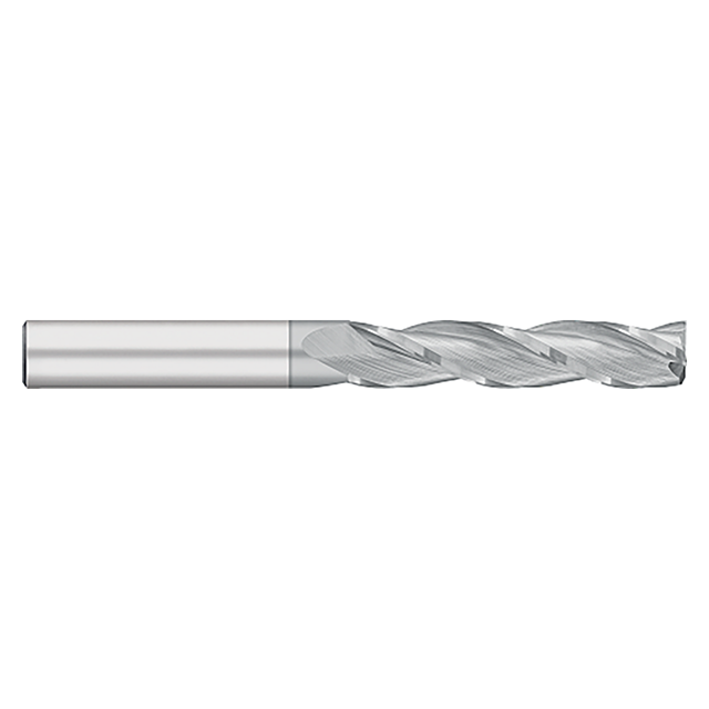 Titan USA TC97424 | 0.3750" (3/8) Diameter 0.3750" (3/8) Shank x 4.0000" (4) OAL x 1.7500" (1-3/4) LOC 3 Flute TICN Coated Carbide Square End Mill
