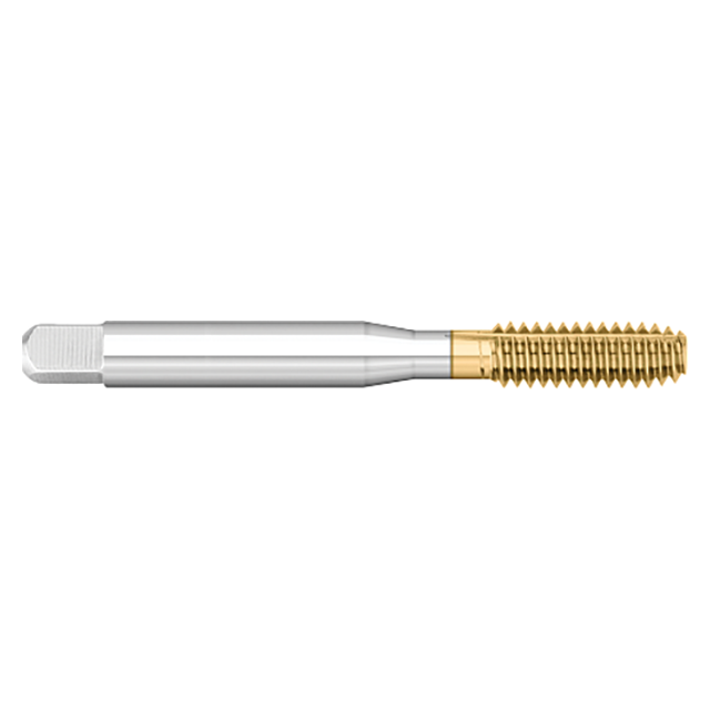 Titan USA TT89796 | M2.5 X .45 Thread Size x 0.1410" Shank x 1.8125" (1-13/16) OAL x 0.5000" (1/2) LOC D6 Limit TIN High Speed Steel Thread Forming Tap