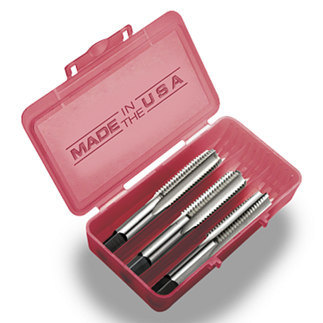 Titan USA TT89952 | 10"-24 Thread x 0.1940" Shank x 2.3750" (2-3/8) OAL x 0.8750" (7/8) LOC 4 Flute Uncoated High Speed Steel Tap Set
