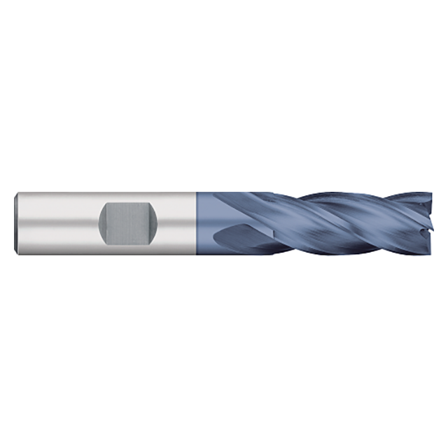 Titan USA TE81340 | 0.6875" (11/16) Diameter x 0.6250" (5/8) Shank x 3.7500" (3-3/4) OAL x 1.6250" (1-5/8) LOC 4 Flute ALTIN Coated Cobalt Square End Mill