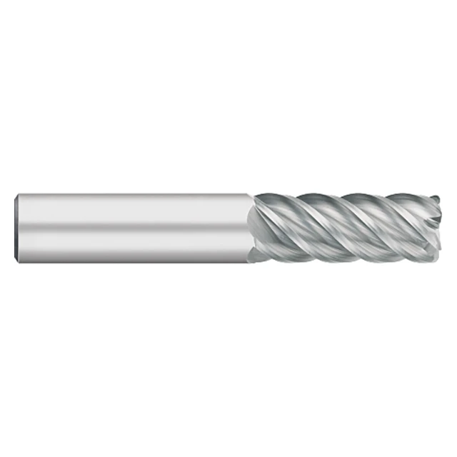 Titan USA TC63810 | 0.1250" (1/8) Diameter x 0.1250" (1/8) Shank x 0.5000" (1/2) LOC x 1.5000" (1-1/2) OAL 0.0300" Radius 5 Flute Uncoated Carbide Corner Radius End Mill