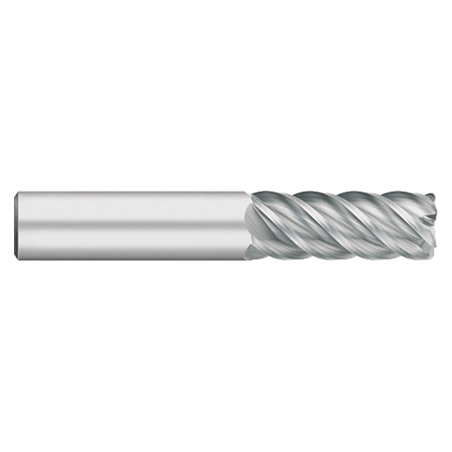 Titan USA TC63815 | 0.2500" (1/4) Diameter x 0.2500" (1/4) Shank x 0.7500" (3/4) LOC x 2.5000" (2-1/2) OAL 0.0100" Radius 5 Flute Uncoated Carbide Corner Radius End Mill