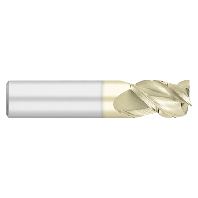 Titan USA TC67377 | 1.0000" (1) Diameter x 1.0000" (1) Shank x 1.2500" (1-1/4) LOC x 3.5000" (3-1/2) OAL 0.0400" Radius 3 Flute ZrN Coated Carbide Corner Radius End Mill